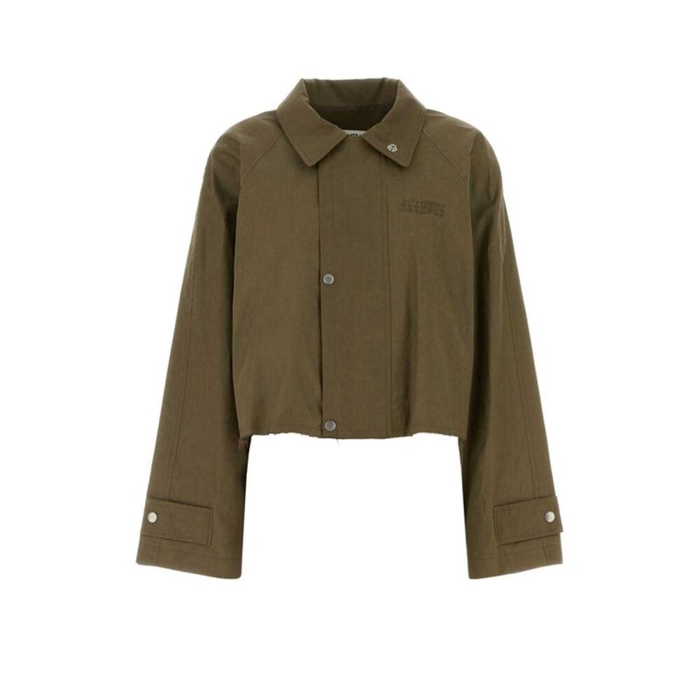 Mm6 Maison Margiela Women Khaki Stretch Cotton Jacket